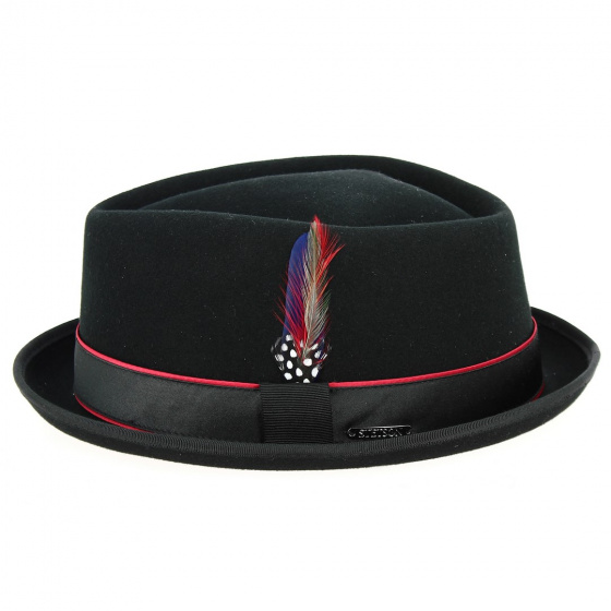 Porkpie Hat Diamond Forza Wool & Cashmere Black - Stetson