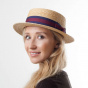 Woman's straw boater Dresden natural straw