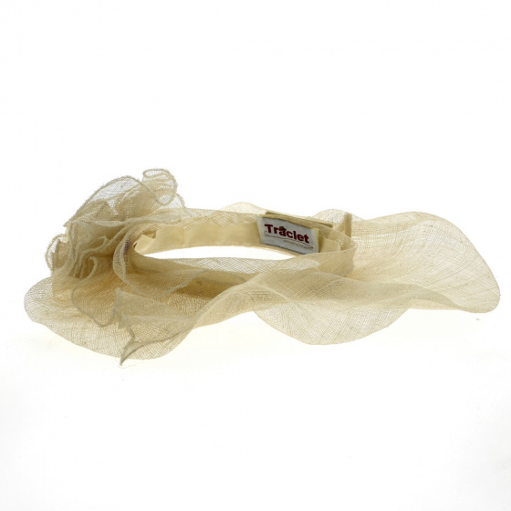 Ecru Straw Brimmed Ceremony Hat Without Crown - Traclet