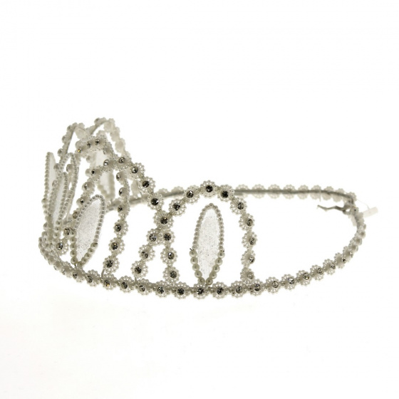White Rhinestone Ceremony Tiara - Traclet