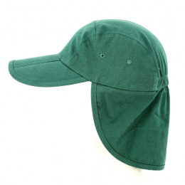 Assouan Saharan Cap Cotton Bottle Green - Traclet