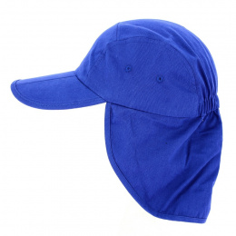 Royal Blue Cotton Saharan Cap - Traclet