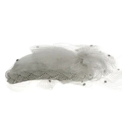 Chapeau EDY Paris Blanc Voile & Perles Reference : 13114 | Chapellerie Traclet
