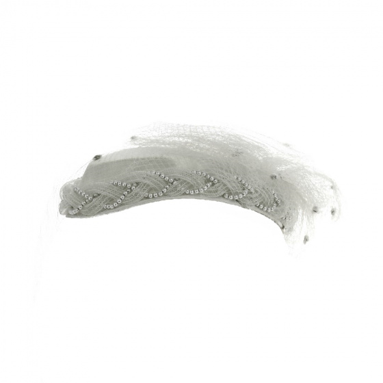 Chapeau EDY Paris Blanc Voile & Perles