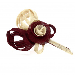 Burgundy & Beige Ceremony Hair Clip - Traclet