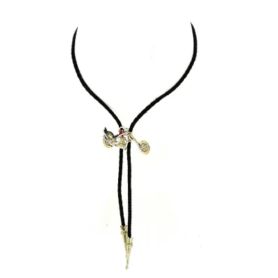 Bolo Tie Moto Dorée Reference : 13148 | Chapellerie Traclet