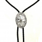 Bolo Tie Aztec Pattern Silver