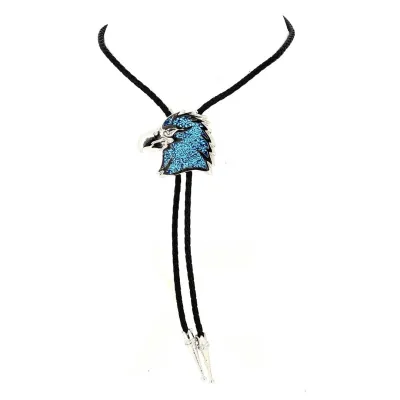 Bolo Tie Tête d'Aigle Bleu & Argent Reference : 13151 | Chapellerie Traclet