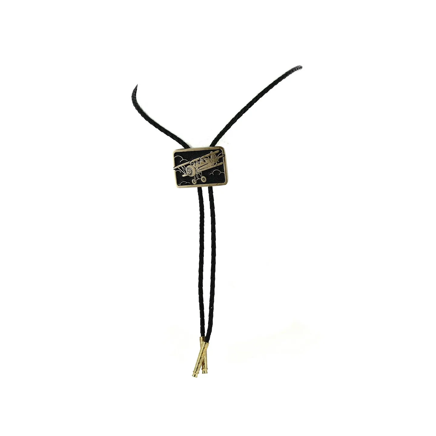 Golden Airplane Bolo Tie Reference: 13156 | Traclet Hat Shop