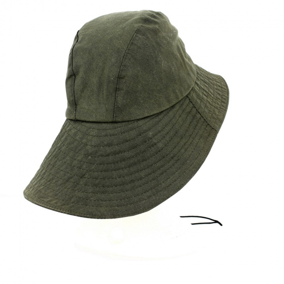 Olive Waxed Cotton Waterproof Bucket Hat - Traclet