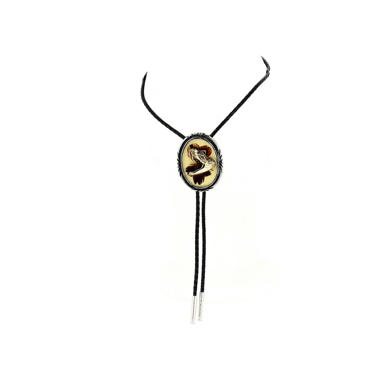 Snake Feathers Bolo Tie Reference: 13166 | Traclet Hat Shop
