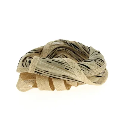 Beige Zebra Ceremonial Headband - Traclet Reference: 13181 | Traclet Hat Shop