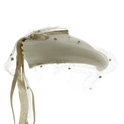 Prestige Hat in Moulin Rouge Colors - Ivory Reference: 13197 | Traclet Millinery