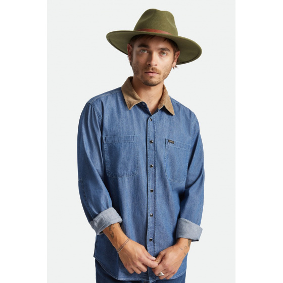 Chapeau Fedora Field Feutre Laine Olive - Brixton Chapeau Fedora Field Feutre Laine Olive - Brixton