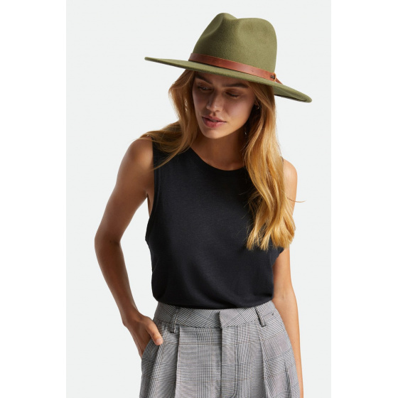 Chapeau Fedora Field Feutre Laine Olive - Brixton Chapeau Fedora Field Feutre Laine Olive - Brixton