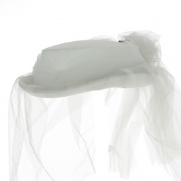 Mace Voile Blanc Ceremony Hat - Traclet