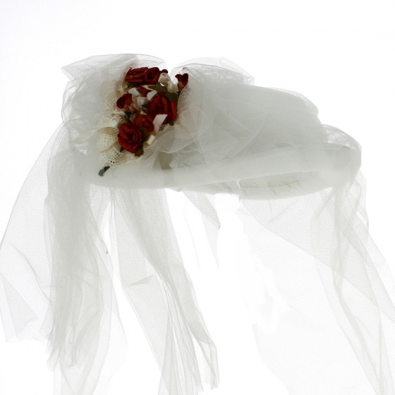 Chapeau Cérémonie Mace Voile Blanc - Traclet Chapeau Cérémonie Mace Voile Blanc - Traclet