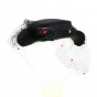 Black Satin & Sequin Ceremony Hat - Traclet