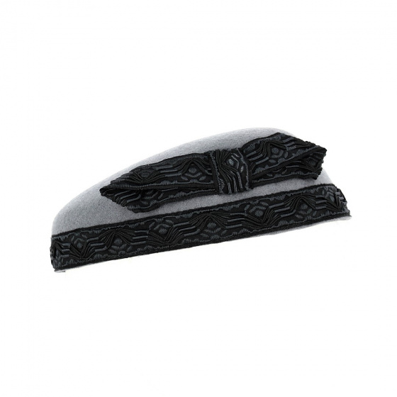 Gray & Black Felt Ceremonial Tambourine - Traclet