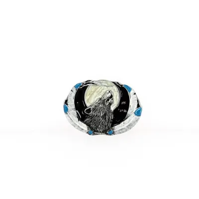 Boucle de Ceinture Loup Hurlant Noir Reference : 13224 | Chapellerie Traclet