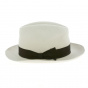 White & Brown Fur Felt Fedora Hat - Borsalino