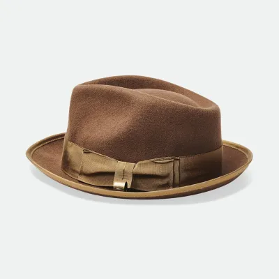 Chapeau Fedora Champ Feutre Laine Marron - Brixton