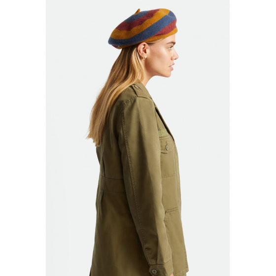 Audrey Lion Multi Stripe Wool Beret - Brixton