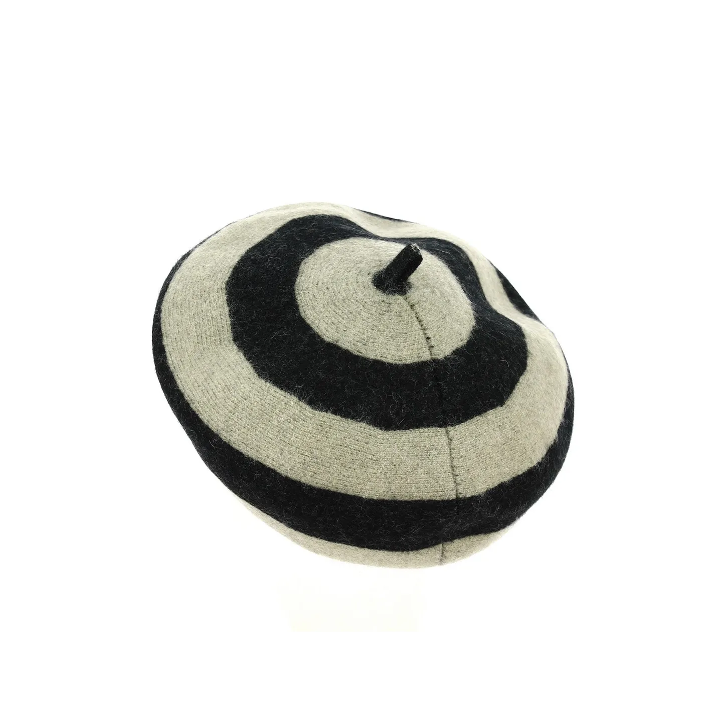 Béret Audrey Twig Stripe Laine Noir & Gris - Brixton Reference : 13257 | Chapellerie Traclet