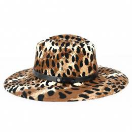 Brown Leopard Layton Fedora Hat - Brixton