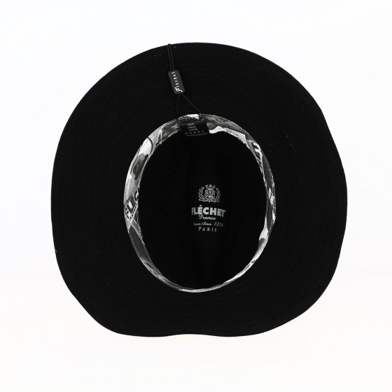 Chapeau Fedora Spirale Feutre Laine Noir - Fléchet