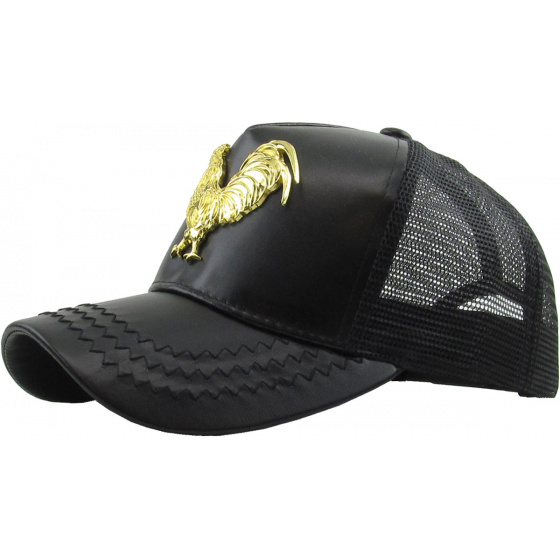 Black Golden Rooster Trucker Cap - Traclet Black Golden Rooster Trucker Cap - Traclet