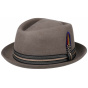 Beige Brown Garland Porkpie Hat