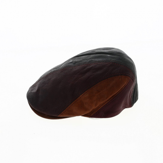 flat leather cap multicolor