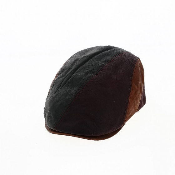 casquette plate cuir multicolor