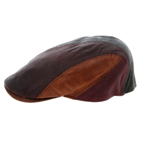 Casquette plate cuir multicolor
