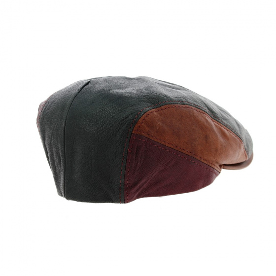 Casquette plate cuir multicolor