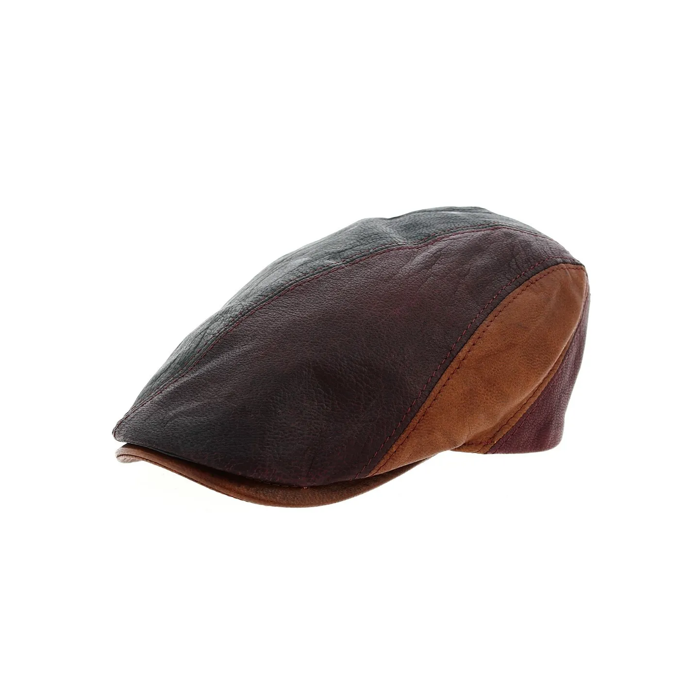 Casquette plate cuir multicolore - Traclet