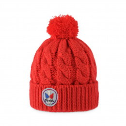 Red Alpina Children's Pompom Beanie - Pipolaki