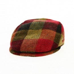 Casquette plate à carreaux multicolor