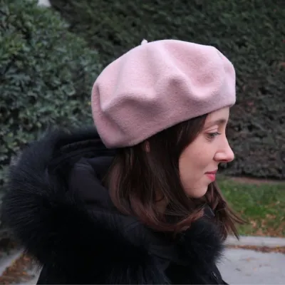Béret Classique Rose Pâle- Le Béret Français Reference : 10080 | Chapellerie Traclet