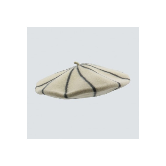 French Beret - grey striped beret