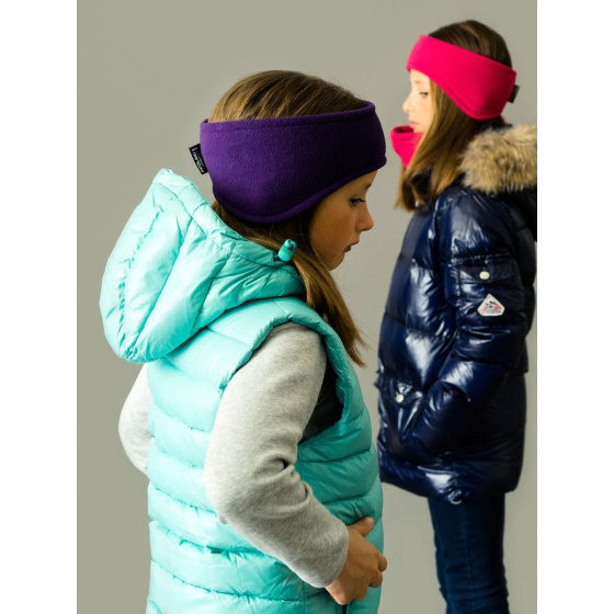 Children's Purple Fleece Bison Headband - Pipolaki