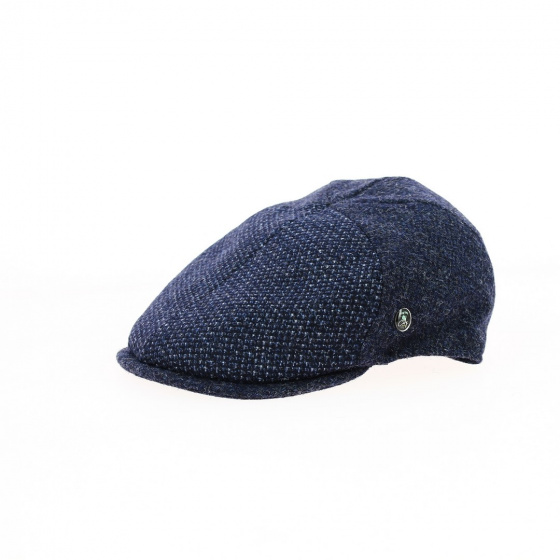 Flat cap Fancy wool blue