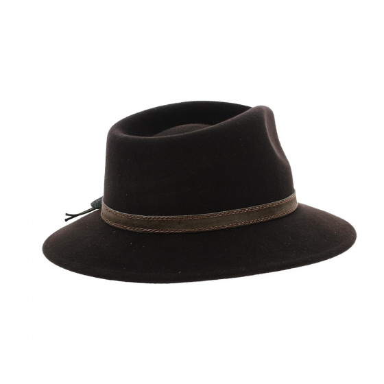 Luca dark brown fedora hat
