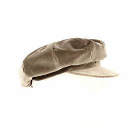 Casquette forme Gavroche velours marron - Traclet