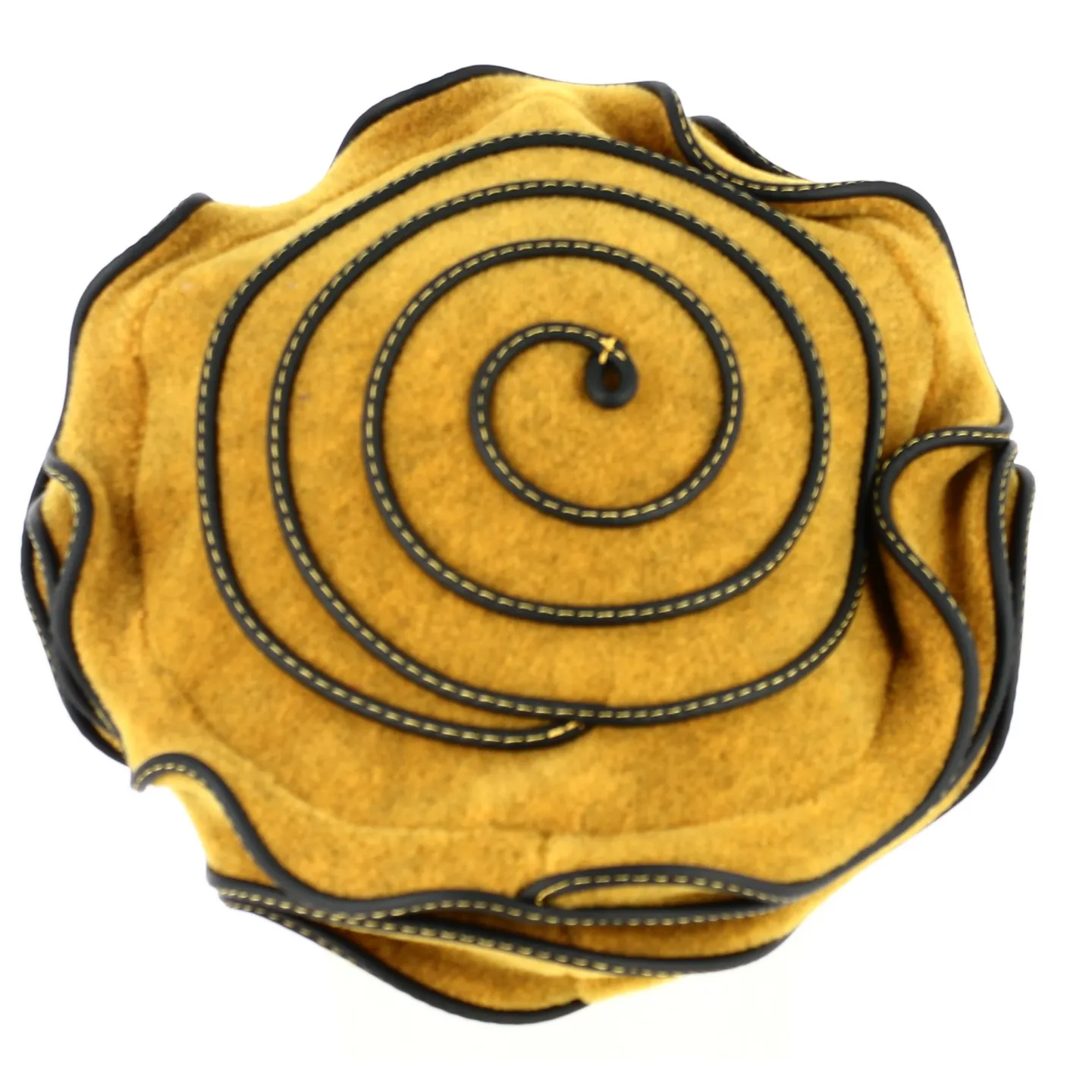 French Women's Mustard Yellow Jaipur Polar Fleece Beret - Traclet Reference: 13427 | Traclet Millinery
