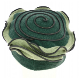 Women's Polar Fleece Beret Lila Green & Olive - Traclet