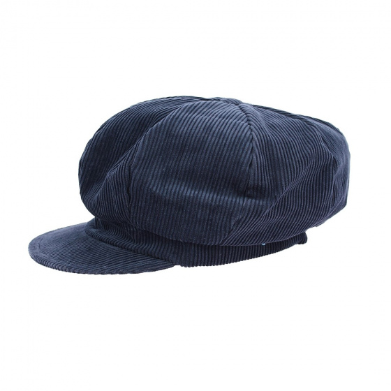Gavroche cap navy blue velvet La Jota - Traclet