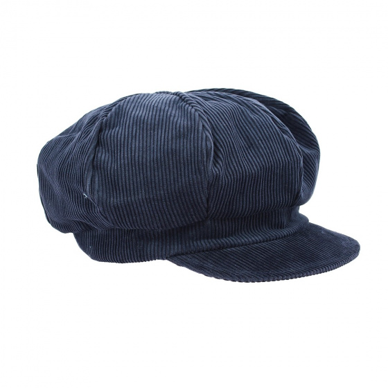 Casquette Gavroche velours bleu marine La Jota - Traclet