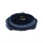 Gavroche cap navy blue velvet La Jota - Traclet